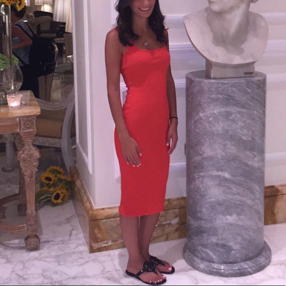 TOPSHOP Ribbed Midi Dress - Picture 2 of 5